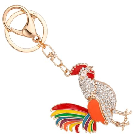 Holibanna Bunter Hahn Schlüsselanhänger Mit Strass-Akzenten Kreatives Schlüsselanhänger Zubehör Für Taschen Und Ostern Versatile Für Damen Und Charmante Dekoration Für Jeden Anlass