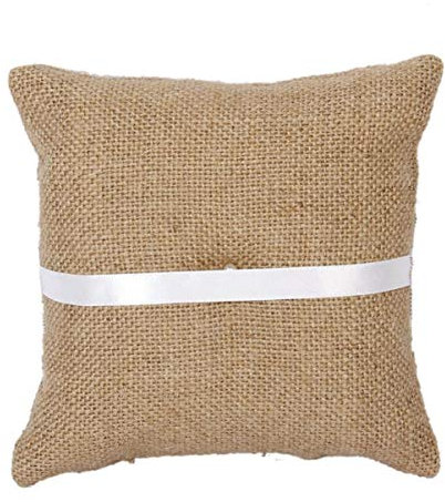 Amosfun Ringträgerkissen Satz mit 6 Weißen Jute Spitzen Körben für Hochzeit