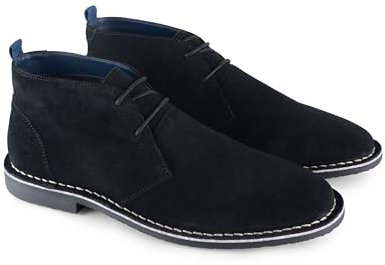 Catesby England Sahara - Stivali da deserto in pelle scamosciata, da uomo, extra imbottiti, stile casual, Nero , 44 EU