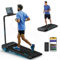 2025 Treadmills 14KM/H with Incline LED Monitor, Under Desk Walking Pad with APP Foldable Handrail for Home Workout