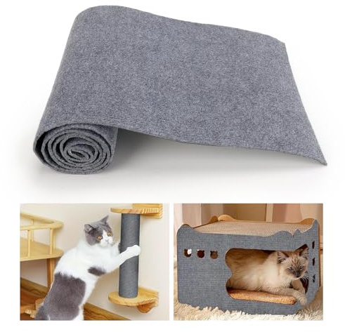 SHMSHNG Kratzmatte Katze 40X200cm Schneidbar & Selbstklebend Kratzbretter Kratzschutz für MöBel Sofa Bodenbelag Wände– Antirutsch, StrapazierfäHig