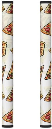 JKSEEPYN Pizza Pattern Printed Refrigerator Door Handle Covers - 2 Pack Kitchen Appliance Handles Decor Protector for Dishwashers, Microwave Oven and Furniture with Handle
