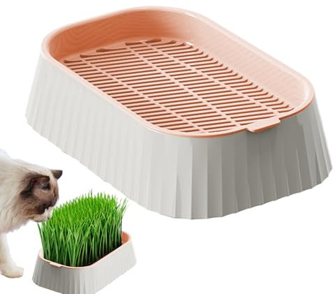 Cat Grass Grower - PP, Polystyrol Haustier Gras - -Innenpflanzer, Doppelschicht Pflanzwerkzeuge SOILLING Container, gesunder Weizengrasstrower Pet Supplies Kindergarten für die Gartenarbeit zu Hau