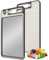 Tabla de cortar de doble cara de acero inoxidable, gran acero inoxidable apto para alimentos y paja de trigo, tabla de cortar de plástico para la cocina, mango práctico, pies antideslizantes