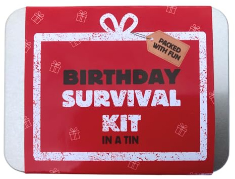 Geburtstag Survival Kit Dose - Lustige Neuheit Kompakt Tasche Geschenk Set für 16. 18. 30. 40. 50. 60. 70. 80. Geschenk für Männer, Frauen, Freunde, Familie & Kollegen (Geburtstag Survival Dose)