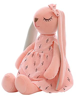 Xiyocadt Hase Kuscheltier Erdbeere,Hasen Verstecken Plüschtier,Gefülltes Kaninchen Mit Karotten Und Erdbeeren,Bunny Stuffed Animal, Geburtstagsgeschenk Für Jungen, Mädchen, Kinder (35cm,Rosa)