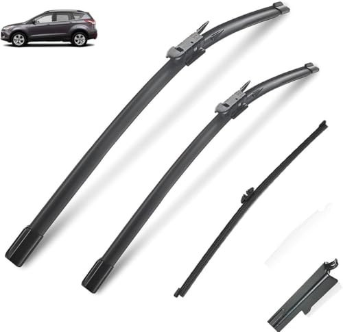 Juego de escobillas limpiaparabrisas para Ford Kuga Escape 2013-2019 Delantero Y Trasero Parabrisas De Coche Cepillo de Lluvia Limpia Parabrisas Hojas
