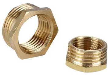 VAYEODEYU Raccord de tuyau d'arrosage en laiton, Adaptateur de réduction hexagonale en laiton mâle vers femelle for carburant, eau, gaz, huile, 1/8 à 1(1pc,1/2-1/4)