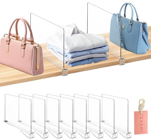 BBWELL Transparente Acryl Regaltrenner,Multifunktionale Regalteiler,30 X 20cm Regaltrenner,Verstellbarer Kleiderorganisator,Multifunktionaler Shelf Divider für Schlafzimmer Küchen Bücherregale