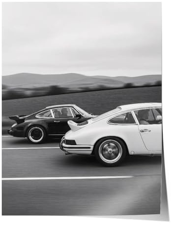 CANVEO Porsche Poster | Porsche Bild | Auto Poster | Auto Bilder mit Rahmen | Bild für die Wand | Geschenke für Liebhaber Fans Fahrer Männer | Leinwand Wohnzimmer Büro Werkstatt Garage Autohaus