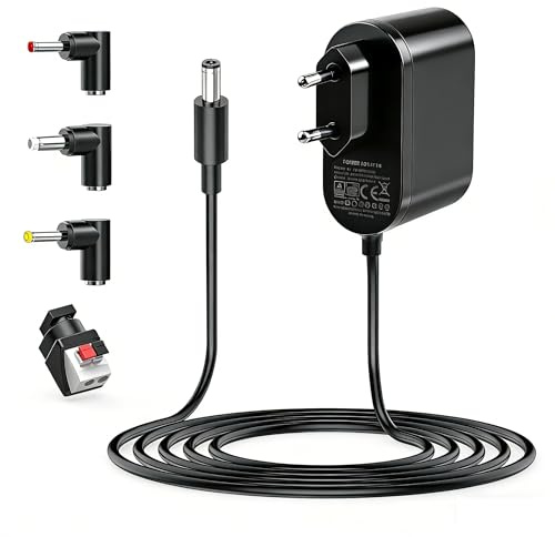 12V 2A Netzteil, 24W Transformator AC 100-240V auf DC 12V mit 5,5x2,1mm 5,5x2,5mm 4,0x1,7mm 3,5x1,35mm und LED-Stecker für LED-Streifen CCTV-Kamera WLAN-Router