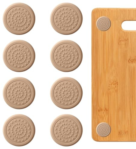 8Pcs Anti Slip Cutting Board Chopping Pads,Self-Adhesive Silicone Chopping Board Feet, Adjustable Rubber Feet For Chopping Board,Rubber Feet For Chairs,Furniture Bottom,Kitchen (4MM)