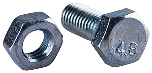 Am-Tech Z0345 M6 x 15 mm Hex Bolt with M6 Nut - Multi-Colour (8-Piece)