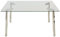 DONREGALOWEB Mesa de Comedor Rectangular con Patas Acero Inoxidable y Tablero de Cristal de 8mm de Grosor Transparente