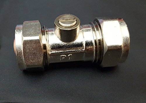 Isolation Valve 15 mm Chrome Plated Compression Fitting Service Ball Valve Plumb