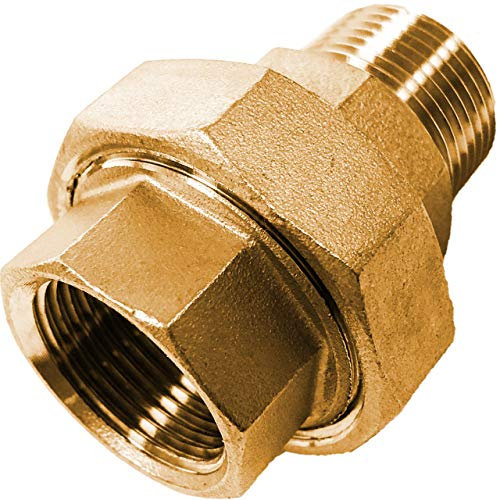 GEWINDE FITTING aus ROTGUSS (besser als Messing) > Verschraubung flach dichtend AG(R) x IG(Rp) 3331 > 1/4 bis 2 1/2 Zoll WUNSCHGRÖSSE einfach selbst wählen >>> 1 Zoll