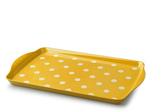 Zeal G203M Melamine Dotty Design Serving Tray (38x24cm), Mustard
