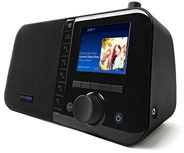 Grace Digital Mondo Elite Radio Internet intelligente, Bluetooth, Wi-Fi, alarme 7 jours – sans microphone (noir)