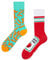 Dedoles Socken Unisex Damen Herren & Kinder Baumwolle viele lustige Designs 1 Paar Geschenk links rechts verschieden, Farbe Rot, Motiv Pommes mit Ketchup, Gr. 39-42