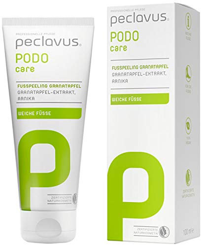 Bizzico PODOcare Fußpeeling Granatapfel 100ml - Tote Hautzellen sanft entfernen und Hautcondition verbessern für weichere Füße - Fußhaut exfolieren - Fußpeeling