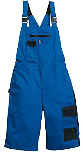 Latzhose kurze Arbeitshose Arbeitsshorts Bermudas Blau/Schwarz 64