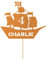 Personalised Birthday Pirate Ship Glitter Cake Topper- Orange Any Custom Age & Name Glitter Cake Decoration and Sprinkles - Happy Birthday Decorations - Personalised Toppers for Cakes by Cakeshop