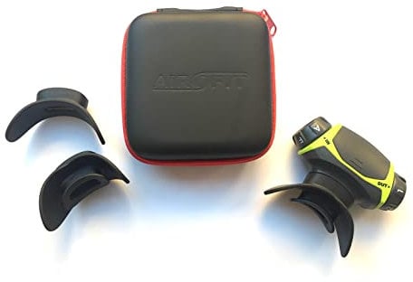 Airofit Active Spar-Set mit Atemtrainer, Hardschalen-Etui und Zwei Ersatzmundstücken, trainiert und kräftigt Atem-Muskulatur, steigert körperliche Leistung (türkis)