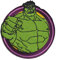 Marvel © Avengers Hulk Button - Aufnäher, Bügelbild, Aufbügler, Applikationen, Patches, Flicken, zum aufbügeln, Größe: 7 x 6,7 cm