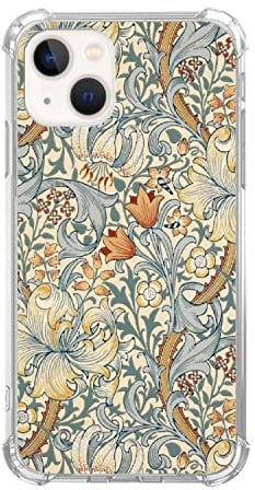 Vintage Aesthetic Phone Case Compatible with iPhone 13, William Morris Print Cover fit for iPhone Case Men Women Girls,Unique Soft TPU Bumper Cover for iPhone 13