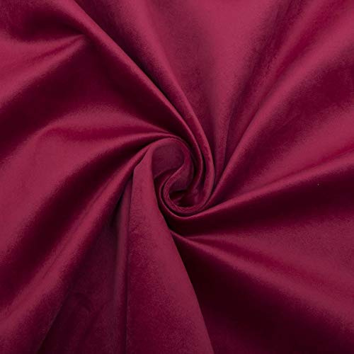 Regents Lux Soft Touch Plain Velvet Fire Retardant Plush Low Velour Cushion Sofa Upholstery Fabric Sold by The Metre - Shiraz Red - 4 Metres