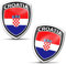 Biomar Labs 2 x Aufkleber 3D Gel Silikon Abzeichen Stickers Auto Motorrad Fahrrad Fenster Tür PC Handy Tablet Laptop Kroatien Kroatisch Flagge Flag Fahne F 221