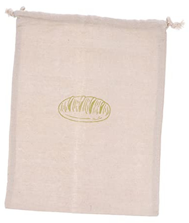 KICHOUSE Reusable Bread Bag Organic Cotton Linen Bread Pouch Unbleached Bread Storage Drawstring Bread Bag