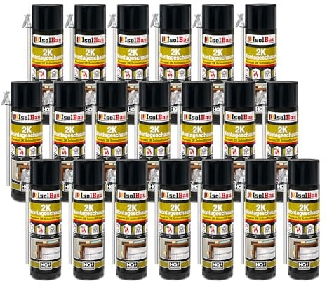 Isolbau 2K Montageschaum B2 Zargenschaum - Premium PU-Schnellschaum für Türen, Fenster, Dämmung & Montage - 20 x 400 ml