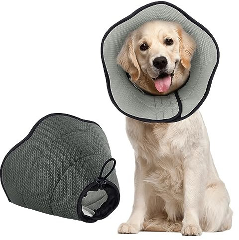 BONTHEE Collare a Cono per Cani Dopo l'Intervento Chirurgico, Morbido per Taglia Grande, Regolabile per Recupero Animali Domestici, Elisabettiano