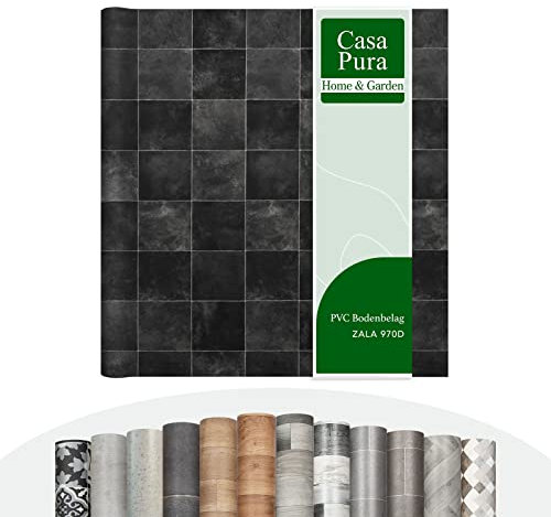 Revestimiento para suelo CV Atlantic Zala 970D, suelo de PVC extra resistente (espumado), elegante aspecto de azulejos, superficie estructurada, venta por metro (200 x 300 cm)