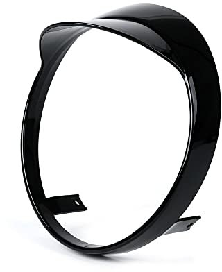 MOTO NOSTRA Scheinwerferzierring mit Schirm schwarz glänzend kompatibel für Vespa GTS 300 HPE, GTS 125 IGET ab Bj. 2019
