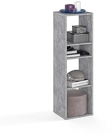 KOMTO Regal Beton - Bücherregal Standregal Würfelregal Büroregal 33,8 х 30,7 х 112,5 cm Bücherschrank RIM3 für Kinderzimmer Regal Wohnzimmer