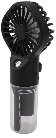 KAKAKE Ventilador Portátil de Mano, Reabastecimiento de Agua Portátil de Ventilador de Niebla de Agua de 4 Velocidades para IR de Compras (Negro)