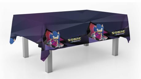 BeenSmile, Mantel Sonic Prime, Mantel de Decoración de Cumpleaños, Artículos para Fiestas Infantiles, Celebraciones y Cumpleaños, 1 Unidad, 120x180 CM,