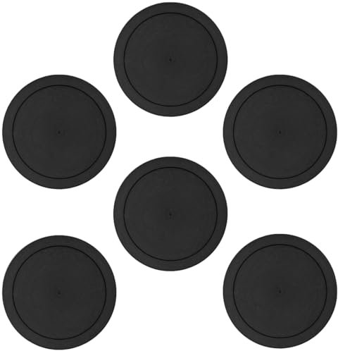 CIBI Lot de 6 couvercles ronds en verre Pyrex et Anchor - Passe au lave-vaisselle et au micro-ondes - Noir
