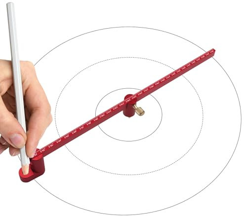 Medidor de trazado de carpintería, regla de dibujo circular industrial de aleación de aluminio, calibre de marcado de punto fijo, herramienta de dibujo circular ajustable para bricolaje, carpintería,