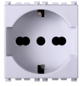 1 Pezzo Presa Schuko 2P+T 16A, Compatibile Con Vimar Arkè, Colore Bianco