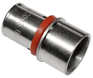 Adattatore Suinga in rame 18-16 per tubo multistrato da 16 mm, utilizzo con macchina pressatrice, grigio.