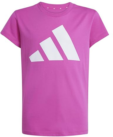 Adidas Mädchen Essentials Cotton T-Shirt, semi Lucid Fuchsia/White, 9-10 Years
