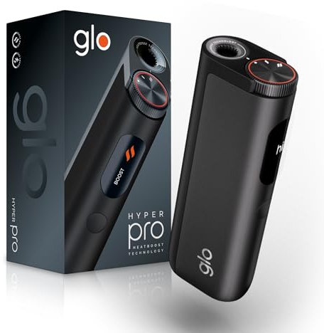 GLO Hyper Pro Tabakerhitzer, Elektrischer Tabak Heater für klassischen Zigaretten Geschmack, Alternative zur E-Zigarette, Einfache Reinigung, bis zu 20 Sticks pro Akku-Ladung, Obsidian Black