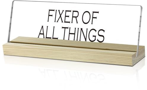 Fixer of Everything Funny Sign Work Office Desk Decor for Women Men, Administrator Gifts for Boss Coworker Colleague Leader Manager, Novelty Funny Desk Accessories /04