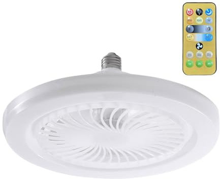 MagiDeal Ventilateur de plafond, éclairage de plafond, LED, E27, 3 vitesses, ventilateur de plafond avec lumière, lampe de ventilateur pour bureau, maison, lumière blanche