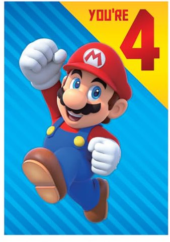 Danilo Promotions LTD Geburtstagskarte Super Mario, 4 Jahre