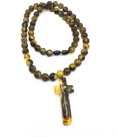 TIGER TREASURE Qualität, inspiriert seit 1890 Bernsteinkette mit handgefertigtem Kreuz