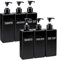 Segbeauty Dispensador Jabon Baño Negro, 6 Piezas 500ml Dispensador Gel y Champu Ducha, Dispensador Jabon Ducha con Etiqueta Impresa, Soap Dispenser Reutilizable, Accesorios Baño